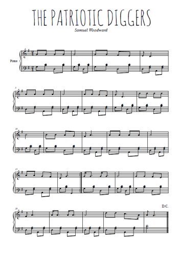 Téléchargez l'arrangement pour piano de la partition de The Patriotic Diggers en PDF